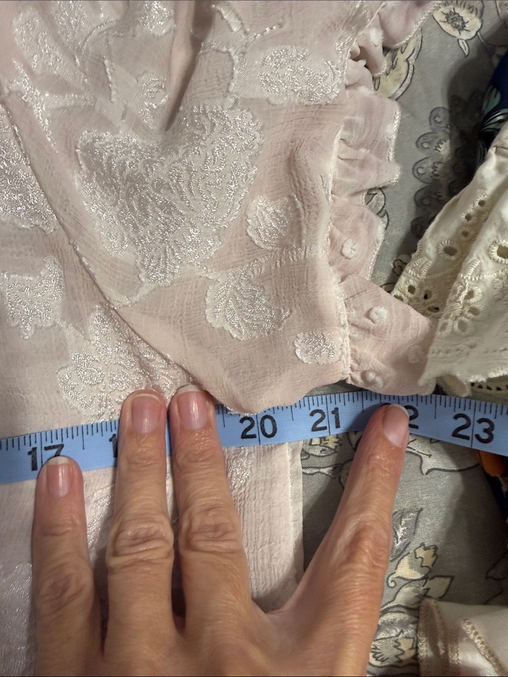 POL Pale Blush Swiss Dot Ruffle Tunic - Picture 7 of 9